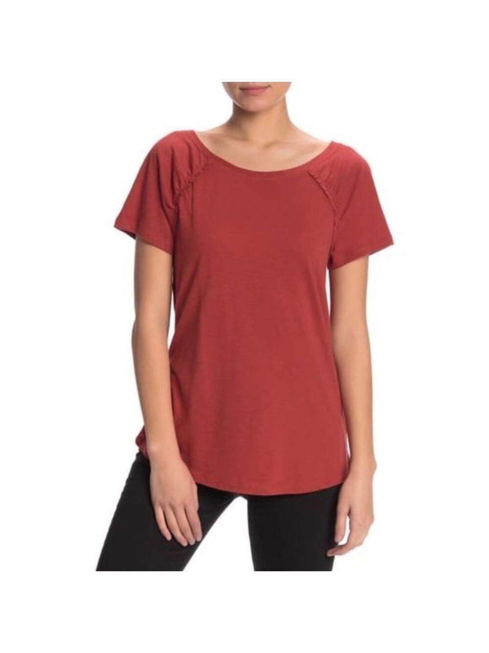 SUSINA Ruffle Trim Short Sleeve T-Shirt